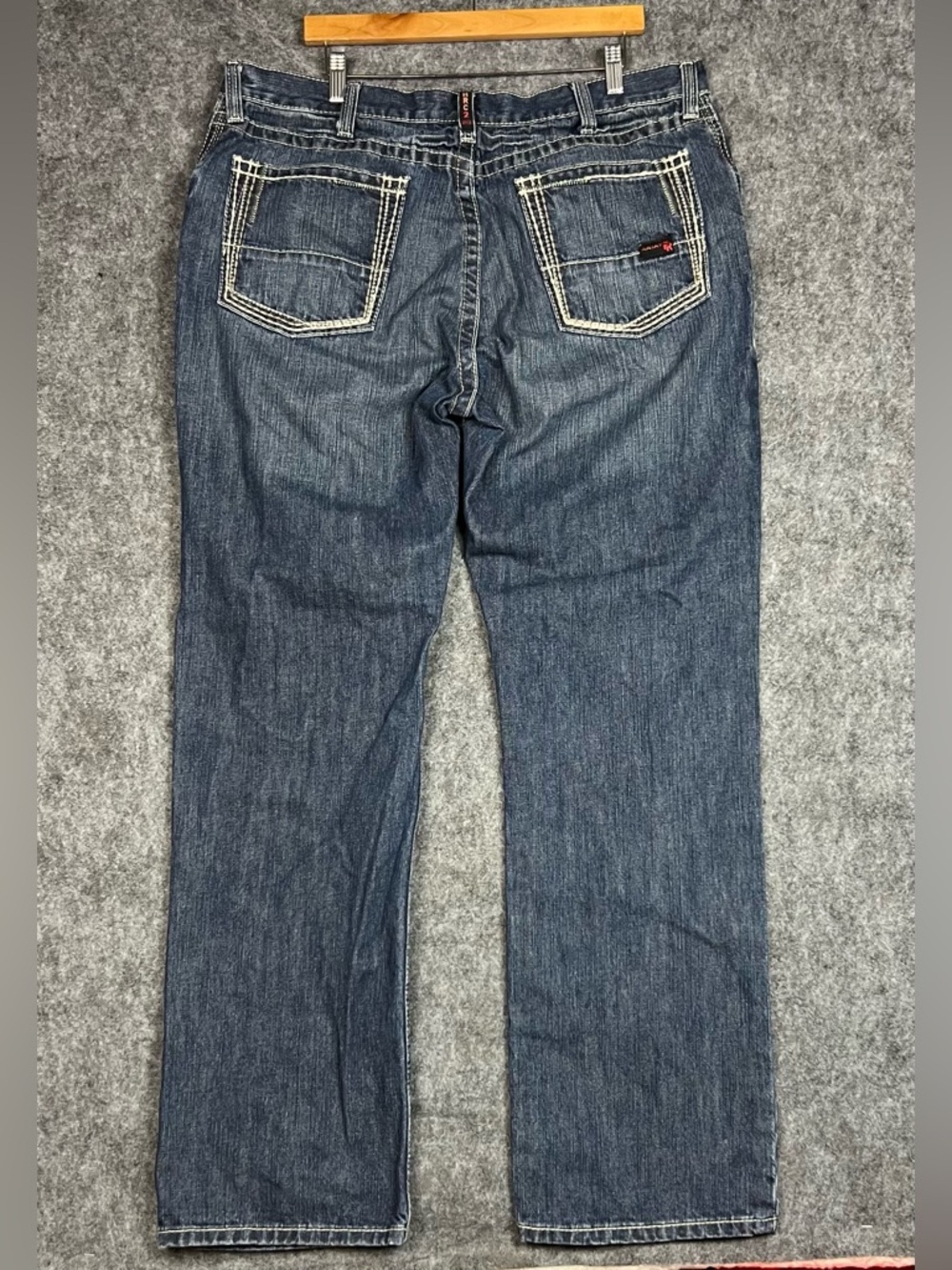 Ariat FR M4 Low Rise Boot Cut Jeans Mens 40x34 Blue Denim HRC2 2112 Work Jeans
